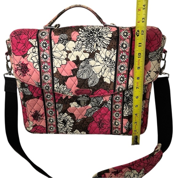 Vera Bradley Quilted Floral Laptop Satchel with Detachable and Adjustable Strap - Picture 8 of 10
